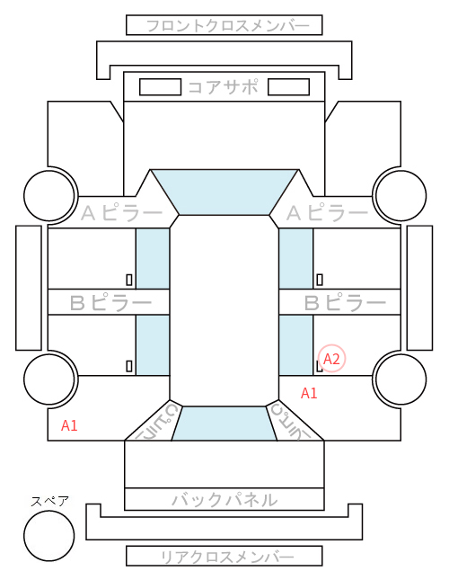 Body condition diagram (damage marks, Japanese labels)
