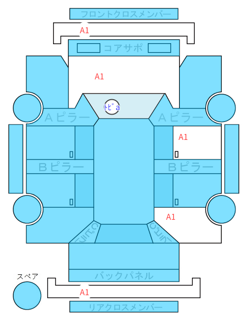 Body condition diagram (damage marks, Japanese labels)