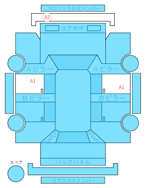 Body condition diagram (damage marks, Japanese labels)