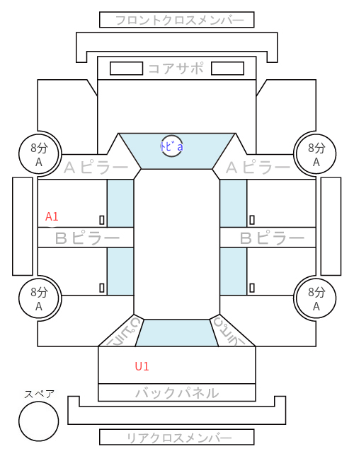 Body condition diagram (damage marks, Japanese labels)
