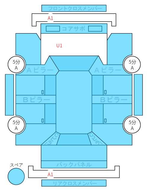 Body condition diagram (damage marks, Japanese labels)
