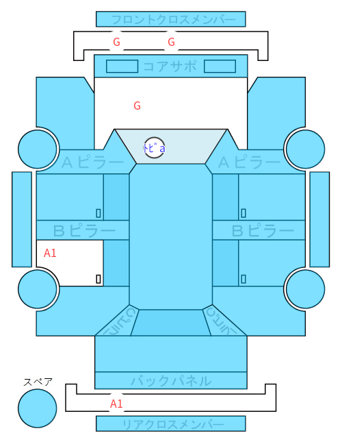 Body condition diagram (damage marks, Japanese labels)