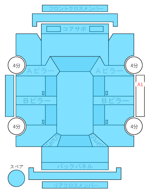 Body condition diagram (damage marks, Japanese labels)