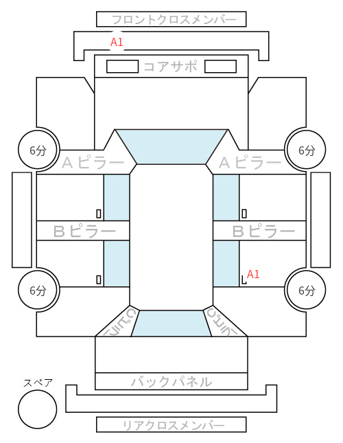 Body condition diagram (damage marks, Japanese labels)
