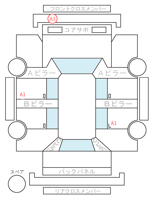 Body condition diagram (damage marks, Japanese labels)