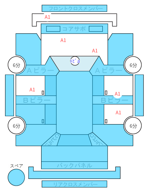 Body condition diagram (damage marks, Japanese labels)