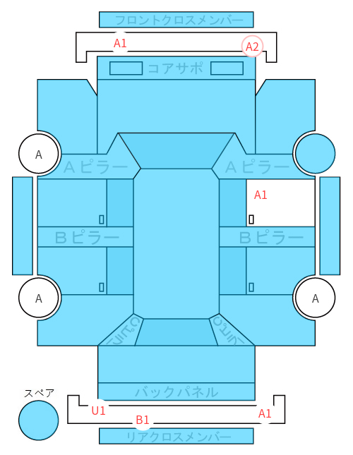 Body condition diagram (damage marks, Japanese labels)