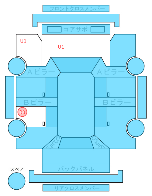 Body condition diagram (damage marks, Japanese labels)