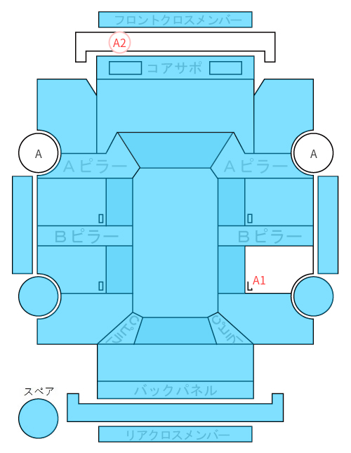 Body condition diagram (damage marks, Japanese labels)