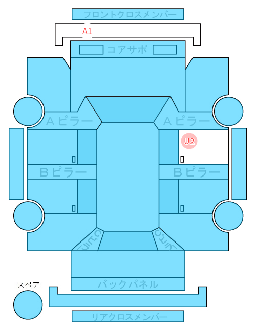 Body condition diagram (damage marks, Japanese labels)