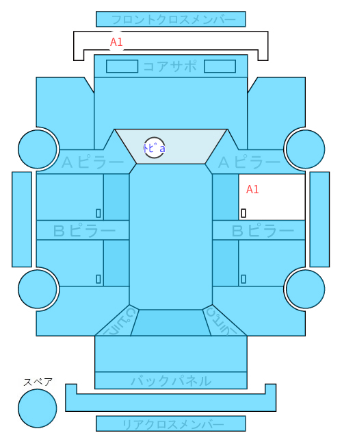 Body condition diagram (damage marks, Japanese labels)