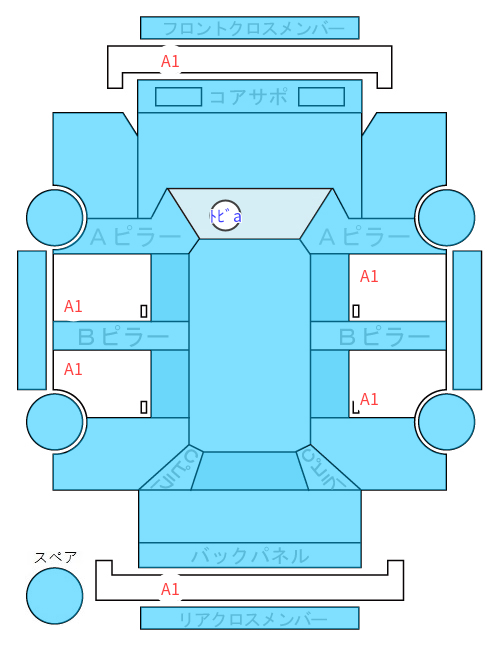 Body condition diagram (damage marks, Japanese labels)