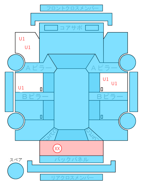 Body condition diagram (damage marks, Japanese labels)