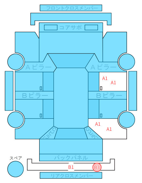 Body condition diagram (damage marks, Japanese labels)