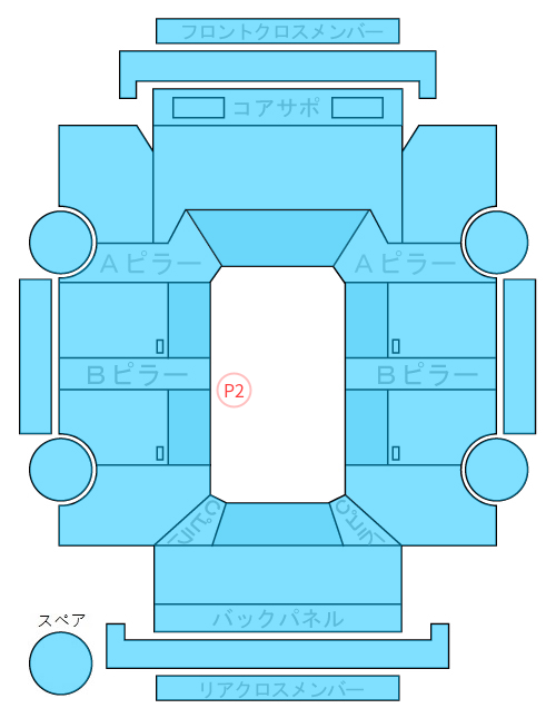 Body condition diagram (damage marks, Japanese labels)