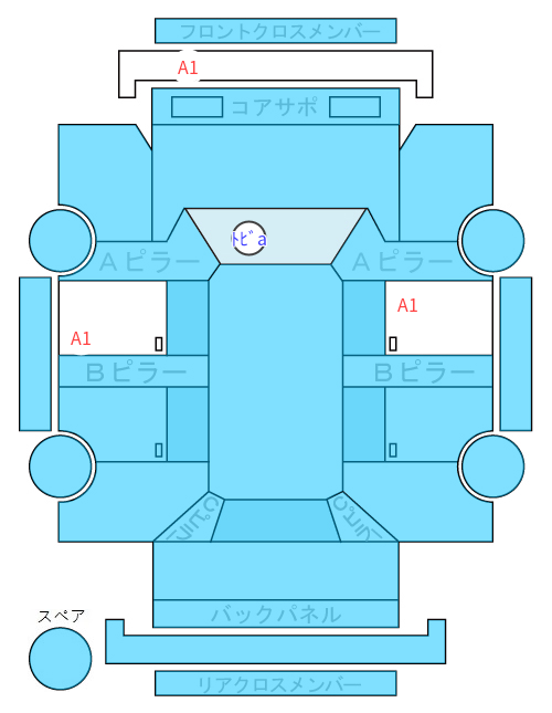 Body condition diagram (damage marks, Japanese labels)