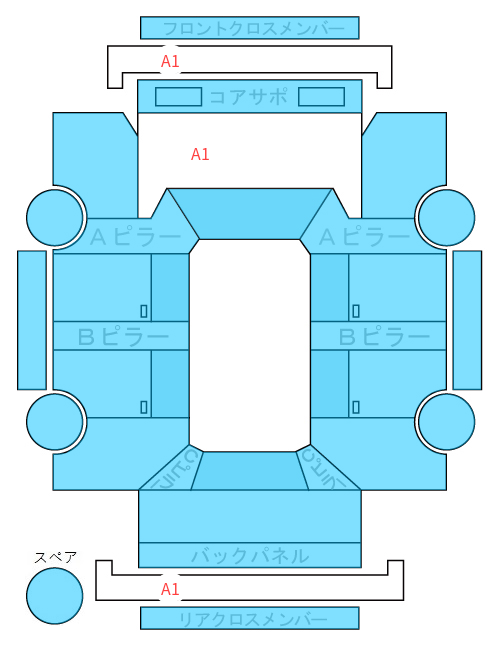 Body condition diagram (damage marks, Japanese labels)