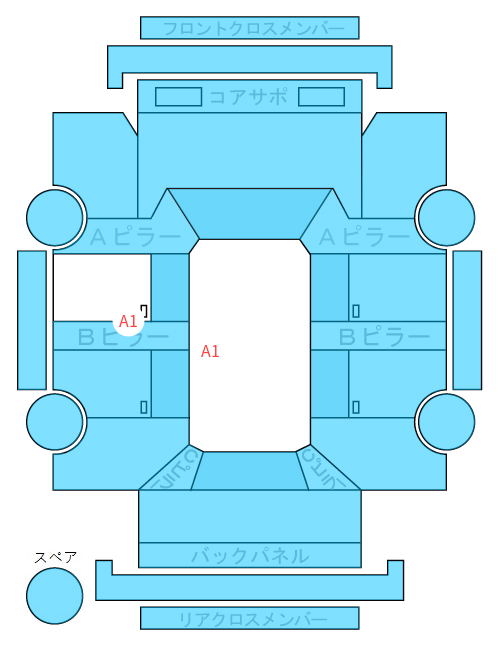 Body condition diagram (damage marks, Japanese labels)
