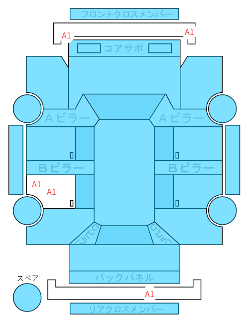 Body condition diagram (damage marks, Japanese labels)