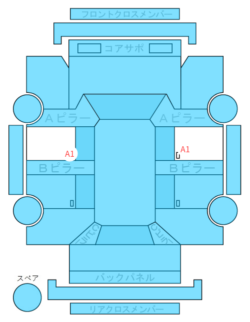Body condition diagram (damage marks, Japanese labels)