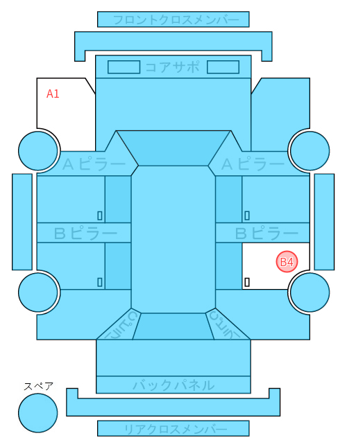 Body condition diagram (damage marks, Japanese labels)