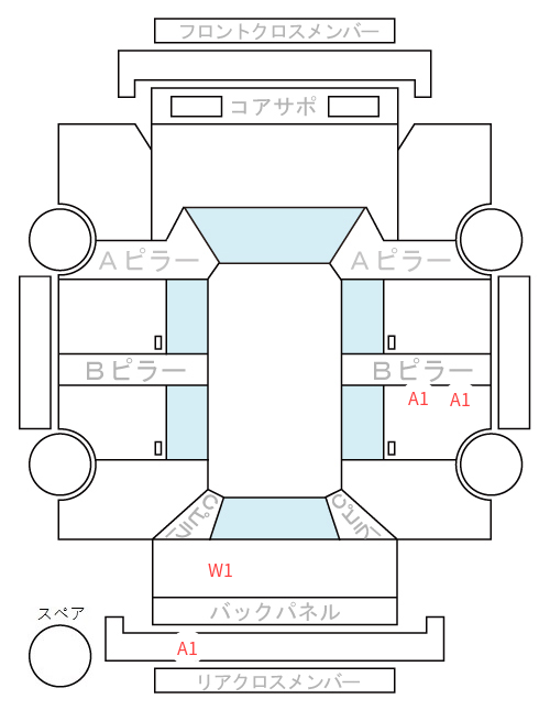 Body condition diagram (damage marks, Japanese labels)