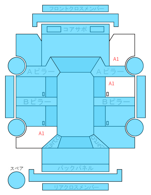 Body condition diagram (damage marks, Japanese labels)
