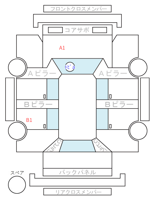 Body condition diagram (damage marks, Japanese labels)