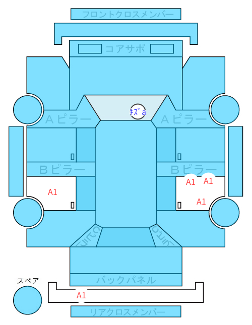 Body condition diagram (damage marks, Japanese labels)