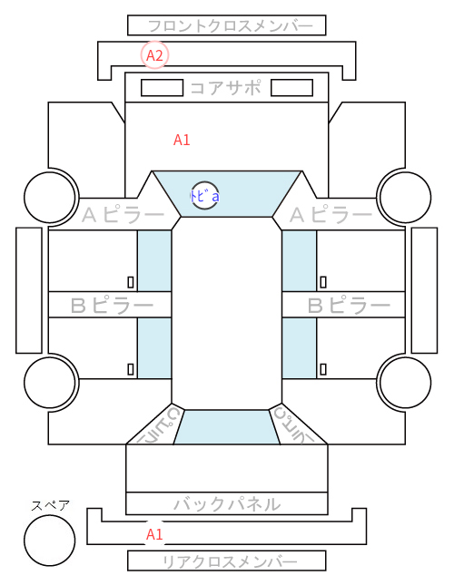 Body condition diagram (damage marks, Japanese labels)