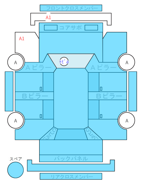 Body condition diagram (damage marks, Japanese labels)