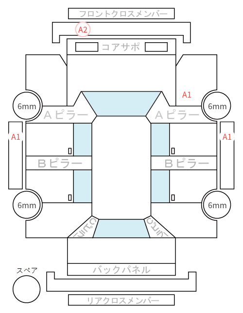 Body condition diagram (damage marks, Japanese labels)