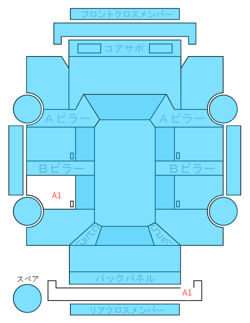 Body condition diagram (damage marks, Japanese labels)
