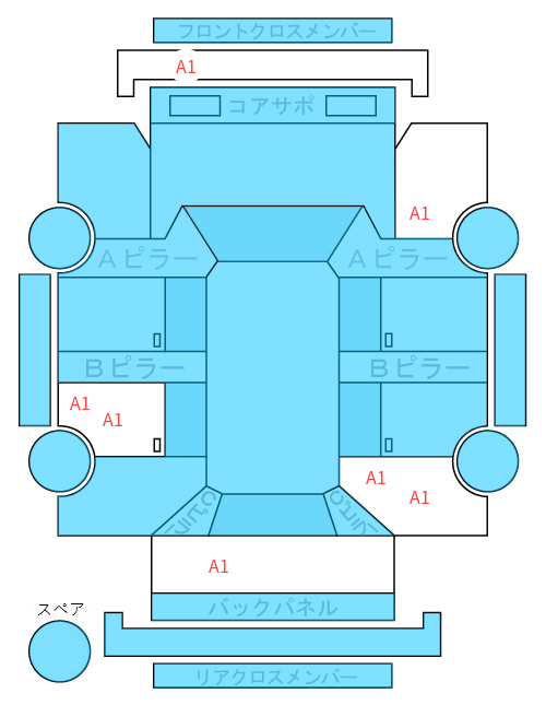 Body condition diagram (damage marks, Japanese labels)
