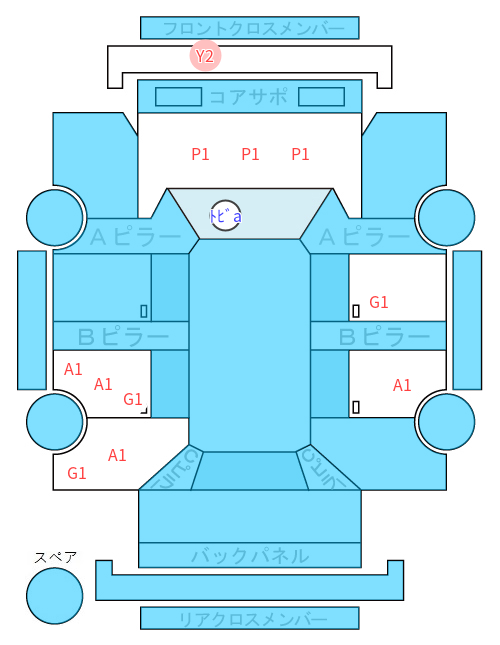 Body condition diagram (damage marks, Japanese labels)
