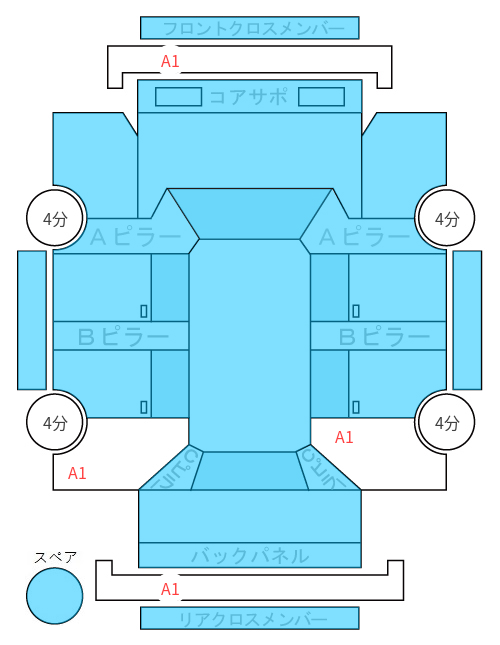 Body condition diagram (damage marks, Japanese labels)