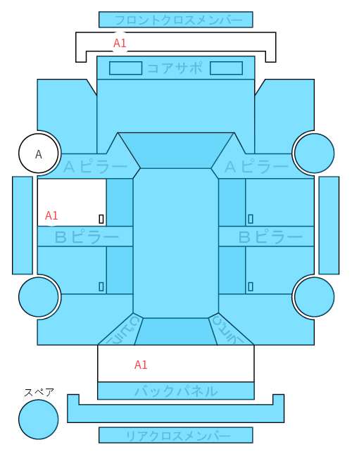 Body condition diagram (damage marks, Japanese labels)
