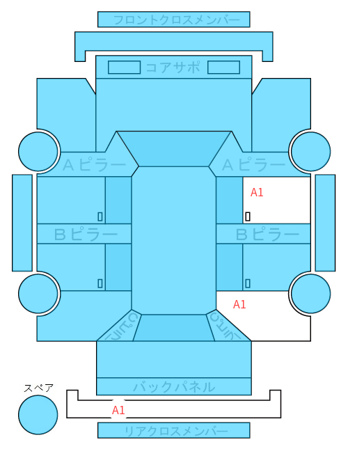 Body condition diagram (damage marks, Japanese labels)