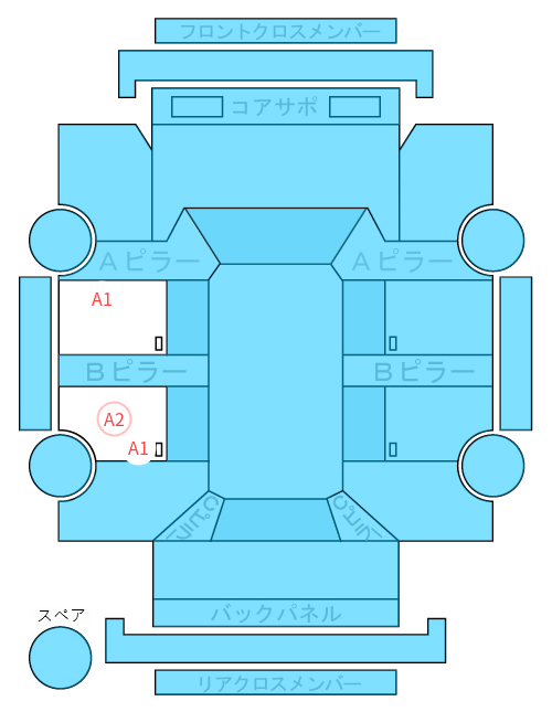 Body condition diagram (damage marks, Japanese labels)