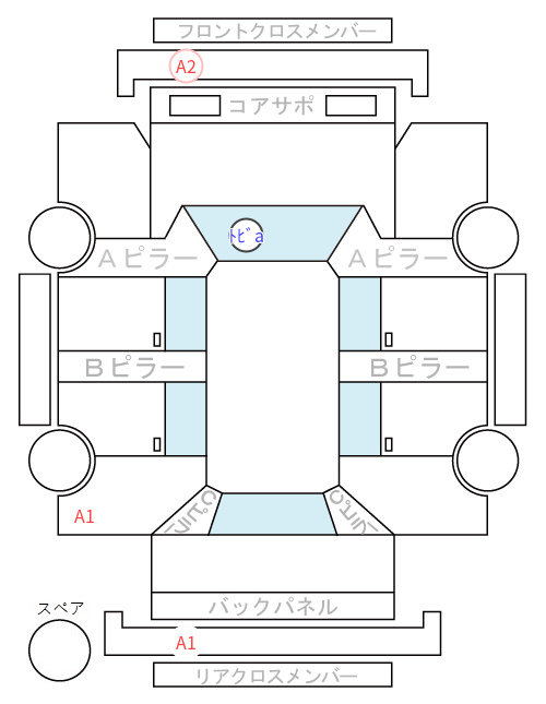 Body condition diagram (damage marks, Japanese labels)