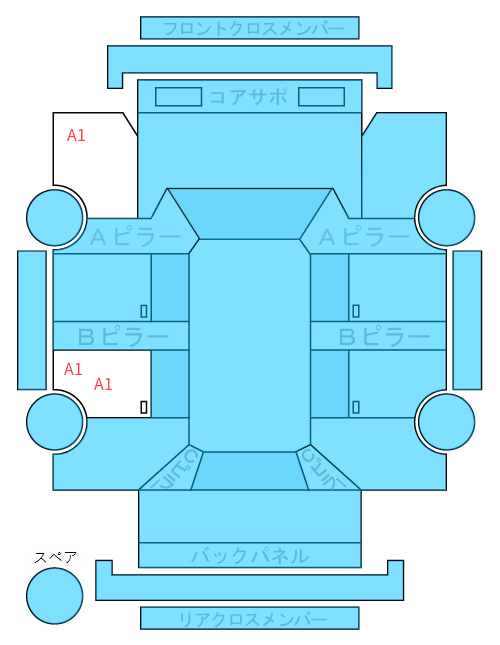 Body condition diagram (damage marks, Japanese labels)
