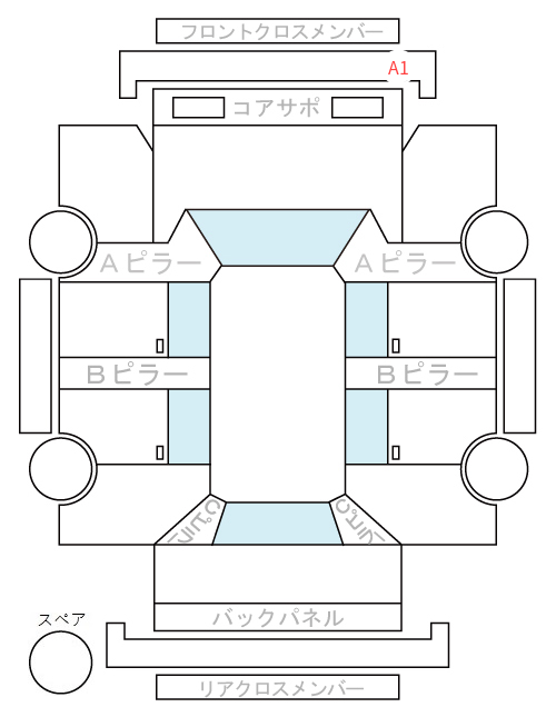 Body condition diagram (damage marks, Japanese labels)