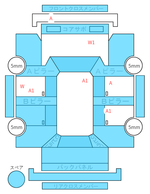 Body condition diagram (damage marks, Japanese labels)