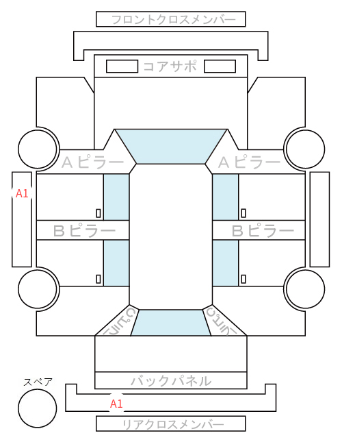 Body condition diagram (damage marks, Japanese labels)