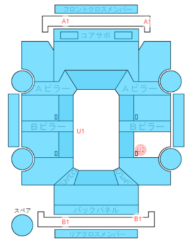 Body condition diagram (damage marks, Japanese labels)