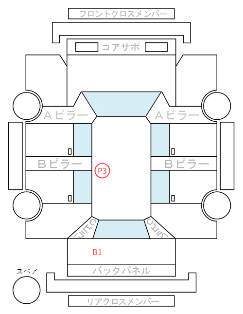 Body condition diagram (damage marks, Japanese labels)
