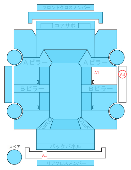 Body condition diagram (damage marks, Japanese labels)
