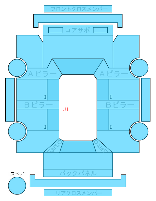 Body condition diagram (damage marks, Japanese labels)