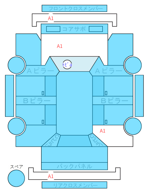 Body condition diagram (damage marks, Japanese labels)