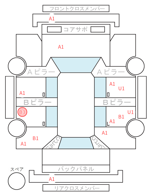 Body condition diagram (damage marks, Japanese labels)